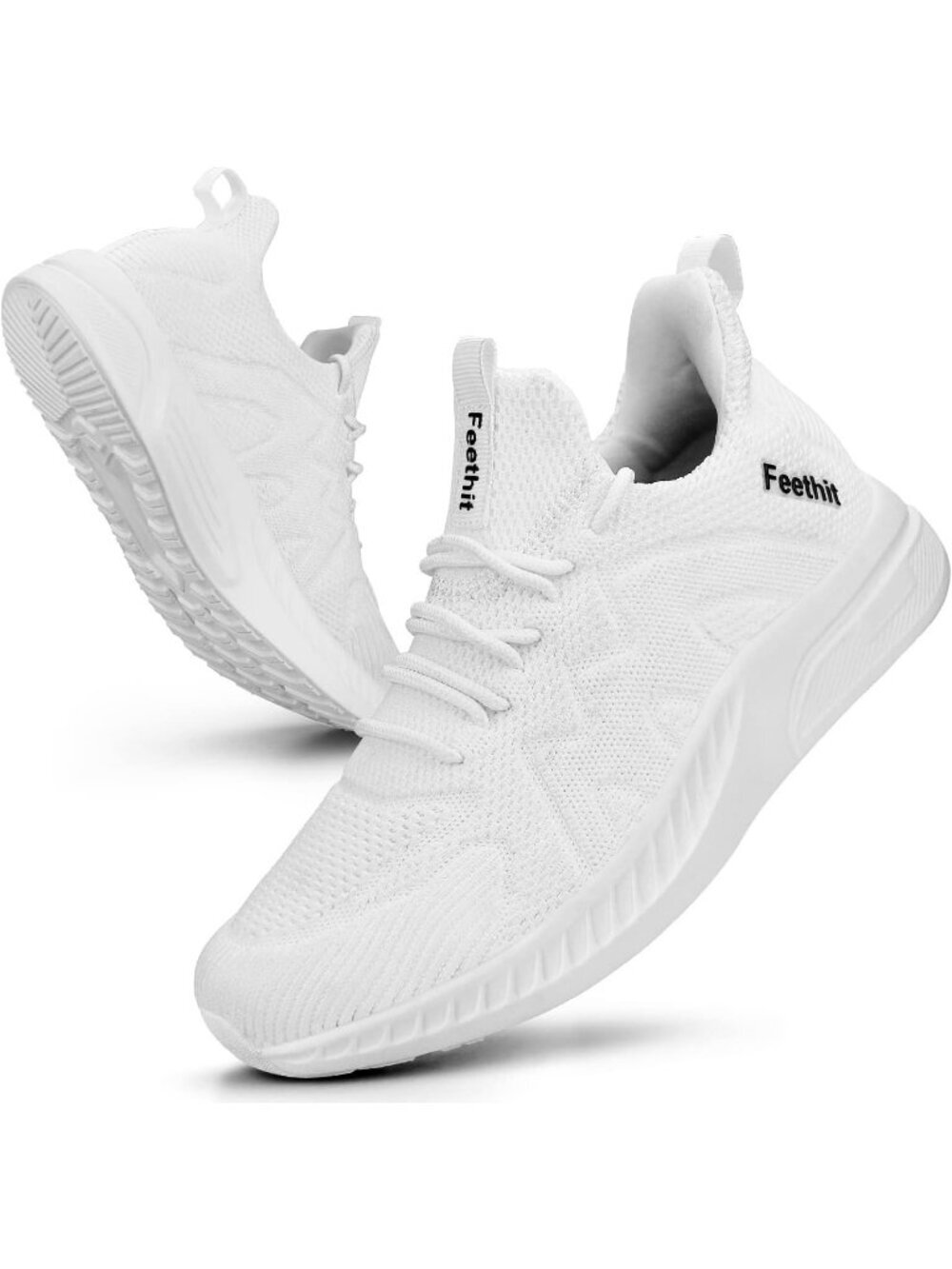 Women's White Mesh Lightweight Slip on Sneakers for Travel Work Athletic Shoes
